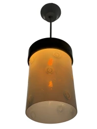 Mid-Century Modern Murano Pendant Lamp, Bronze & Milk Glass, 1960s